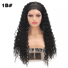 Perruque synthétique 26 pouces long cheveux bouclés sans dentelle