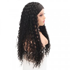 Perruque synthétique 26 pouces long cheveux bouclés sans dentelle