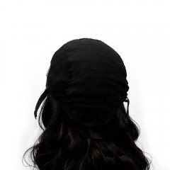 Perruque à fibre synthétique noire aux cheveux bouclés
