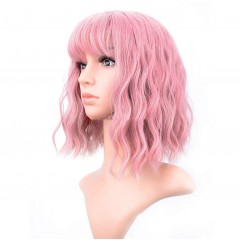 Perruque synthétique aux cheveux bouclés  résistant à la chaleur 14 pouces