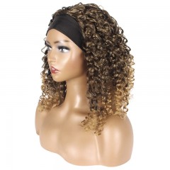Perruque synthétique 14 pouces aux cheveux bouclés sans dentelle