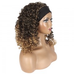 Perruque synthétique 14 pouces aux cheveux bouclés sans dentelle