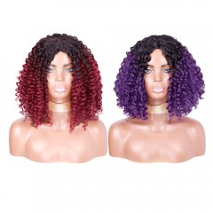 Perruque  synthétique aux  cheveux frisée  de 16 pouces en fibre de haute température sans lace