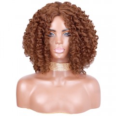Perruque  synthétique aux  cheveux frisée  de 16 pouces en fibre de haute température sans lace