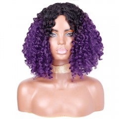Perruque  synthétique aux  cheveux frisée  de 16 pouces en fibre de haute température sans lace