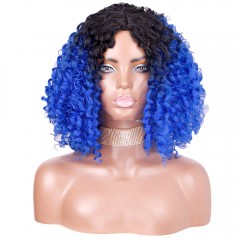 Perruque  synthétique aux  cheveux frisée  de 16 pouces en fibre de haute température sans lace