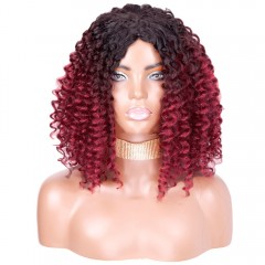 Perruque  synthétique aux  cheveux frisée  de 16 pouces en fibre de haute température sans lace