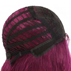 Perruque synthétique  violette de 26 pouces aux cheveux  bouclés en soie douce