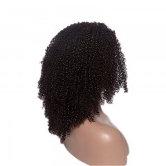Perruque de bandeau cheveux bouclés noirs 16pouces fibre de haute température