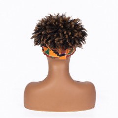 Perruque de bandeau cheveux courts bouclés en Fibre Synthétique