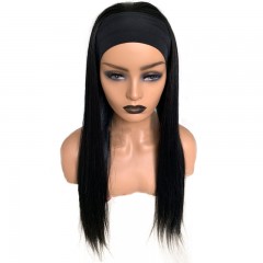 Perruque de bandeau 26 pouces cheveux longs ondes corporelles cheveux noirs synthétiques