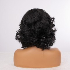Perruque courte bouclée avec bandeau fibre synthétique de haute qualité