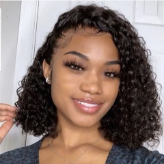 Cap de Perruque sans lace en fibre synthétique cheveux bouclé moyennes long