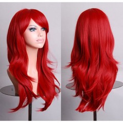 Perruque cosplay  en fibre synthétique  cheveux longs et raides