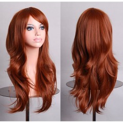 Perruque cosplay  en fibre synthétique  cheveux longs et raides