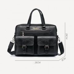 Sac à main d'affaires pour hommes en cuir artificiel PU de grande capacité
