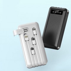 Alimentation mobile avec support  câble de charge et led lumière à grande capacité