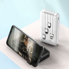 Alimentation mobile avec support  câble de charge et led lumière à grande capacité