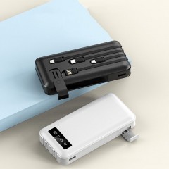 Alimentation mobile avec support  câble de charge et led lumière à grande capacité