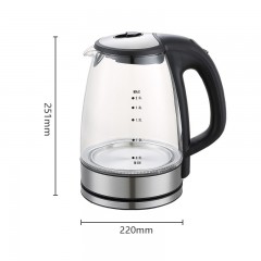 Bouilloire électrique 2L Mise hors tension automatique en verre