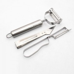 Eplucheur en acier inoxydable Set de trois pièces （éplucheur, pince, raboteuse pointue)