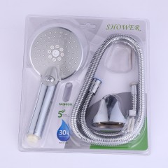 Pommeau de douche ensemble de 3pièces（ tête de douche, tuyau de douche flexible, la base) Galvanoplastie