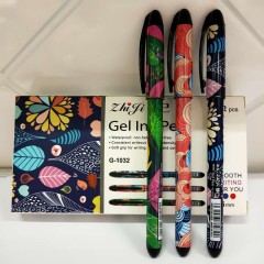 ZHIJI G-1032 stylo neutre lot de 24pcs coque en plastique encre bleu/noir 0.5 mm