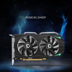 Panlei  RX 580 Carte graphique autonome pour ordinateur  de bureau  8G avec double ventilateur pour la dissipation thermique