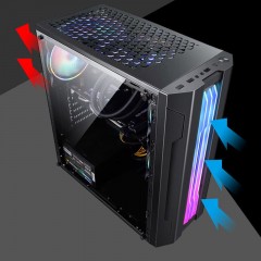 EVESKY Unité centrale de l'ordinateur de bureau Gaming ATX USB3.0 RGB lumières