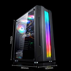 EVESKY Unité centrale de l'ordinateur de bureau Gaming ATX USB3.0 RGB lumières