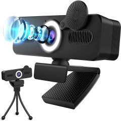 Webcam HD avec microphone et de lumière de remplissage(Ringlight)