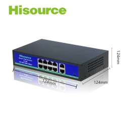 Hisource Commutateur Ethernet POE 8 + 2 ports Gigabit