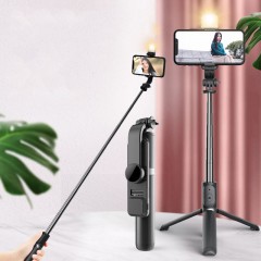 Perche à selfie trépied extensible télécommande bluetooth avec lumières de remplissage