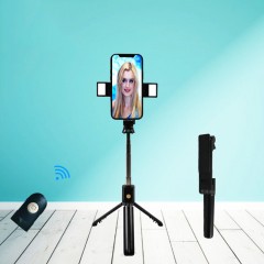 Mini Canne et trépied à Selfie Bluetooth double flash led