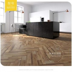 Plancher en bois composite en forme d'arête de poisson renforcé et résistant à l'usure