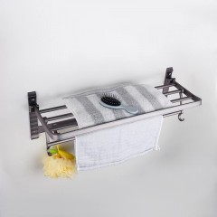 Ensemble de 6 piècesde quincaillerie pour salle de bain ( 2 portes de serviette +2*étagères douche+1*porte du papier de toilette+1*porte-brosse WC)  Aluminium