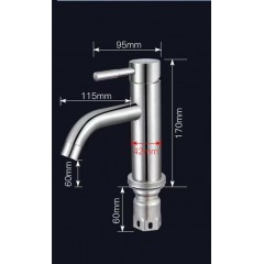 Robinet en acier inoxydable à double contrôle froid et chaud