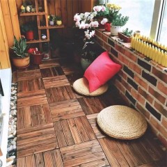 Revêtement de sol extérieur en bois carbonisé bois antiseptique