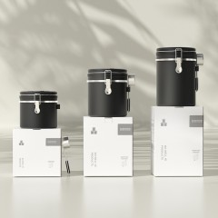 Boîte à Café Hermétique Scellé Sous Vide en acier inoxydable 304 avec cuillère doseuse