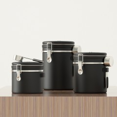 Boîte à Café Hermétique Scellé Sous Vide en acier inoxydable 304 avec cuillère doseuse