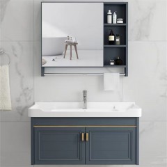 Ensemble des armoires de salle de bain miroir armoire combinée lavabo céramique Aluminium