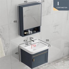 Ensemble des armoires de salle de bain miroir armoire combinée lavabo céramique Aluminium