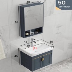 Ensemble des armoires de salle de bain miroir armoire combinée lavabo céramique Aluminium