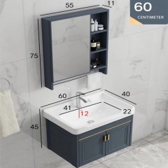 Ensemble des armoires de salle de bain miroir armoire combinée lavabo céramique Aluminium