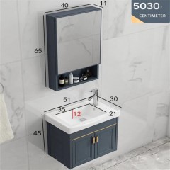 Ensemble des armoires de salle de bain miroir armoire combinée lavabo céramique Aluminium