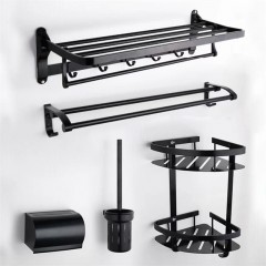 Support de rangement de salle de bain set de cinq pièces en aluminium spatial