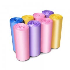 Ensemble de 5 rouleaux Sac à ordures en plastique jetable à poche plate avec point d'arrêt break