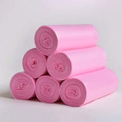 Ensemble de 5 rouleaux Sac à ordures en plastique jetable à poche plate avec point d'arrêt break