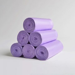 Ensemble de 5 rouleaux Sac à ordures en plastique jetable à poche plate avec point d'arrêt break
