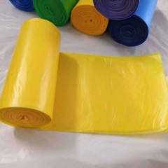 Ensemble de 5 rouleaux Sac à ordures en plastique jetable à poche plate avec point d'arrêt break